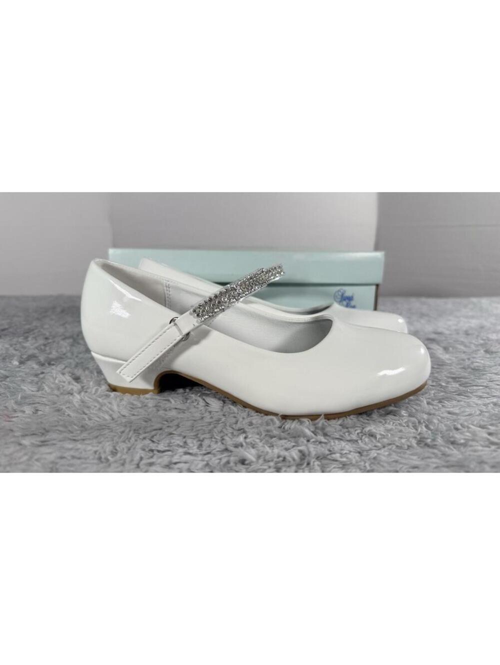 Swea Pea Lilli Girls Mia White Patent First Communion Dress Shoes Size 2